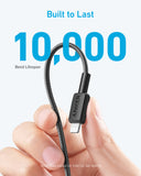 Anker 322 USB-C to Lightning Cable Braided (1.8m/6ft) -Black - MFi Certified Durable