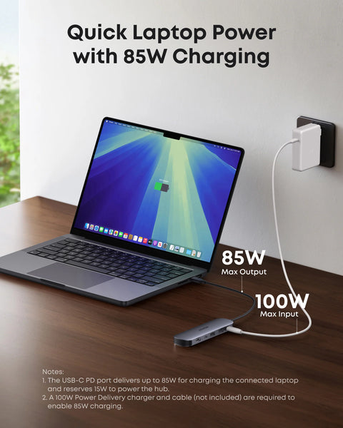 Anker 7-in-1 USB-C Hub, HDMI 4K, 85W Max Power Delivery, Multi-Port Adapter for Laptop