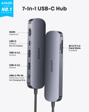 Anker 7-in-1 USB-C Hub, HDMI 4K, 85W Max Power Delivery, Multi-Port Adapter for Laptop