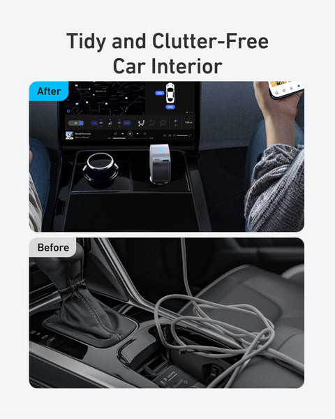 Anker 75W USB‑C Car Charger – Built‑In Retractable Cable (Silver)