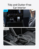 Anker 75W USB‑C Car Charger – Built‑In Retractable Cable (Silver)