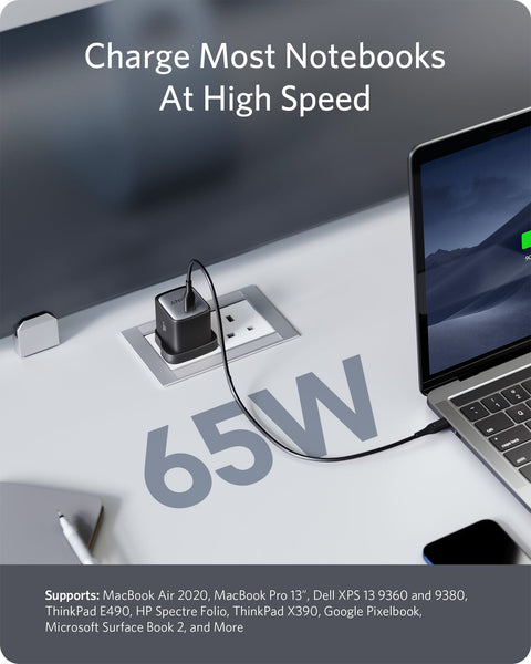 أنكر نانو II 65 واط، شاحن GaN II – شاحن سريع مدمج USB-C