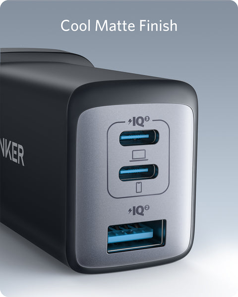 Anker PowerPort III 3-Port 65W Pod – USB-C & USB-A Fast Charger (Black)