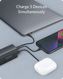Anker PowerPort III 3-Port 65W Pod – USB-C & USB-A Fast Charger (Black)