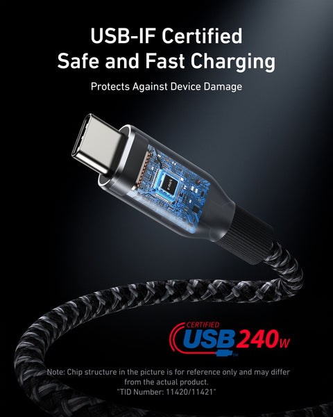 Anker Prime 3ft USB-C to USB-C 240W Upcycled-Braided Fast & Durable