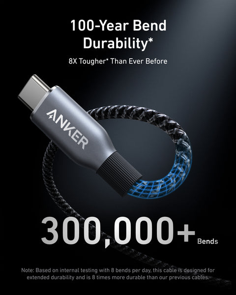 Anker Prime 3ft USB-C to USB-C 240W Upcycled-Braided Fast & Durable