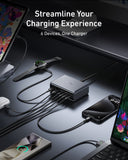 Anker Prime Charger 200W 6-Port GaN – 6-in-1 Ultra-Fast Charging Station (Silver)