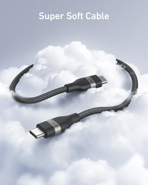 Anker USB-C to USB-C Cable 240W Upcycled-Braided 0.9m/3ft - Super Fast Eco-Friendly Charging