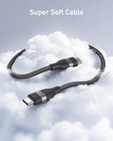 Anker USB-C to USB-C Cable 240W Upcycled-Braided 0.9m/3ft - Super Fast Eco-Friendly Charging