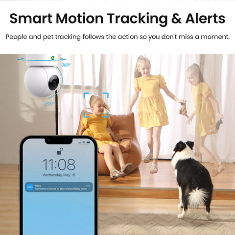 Aosu IndoorCam P1 Pro C2P - 4MP HD AI Dual-Band Wi-Fi Smart Camera