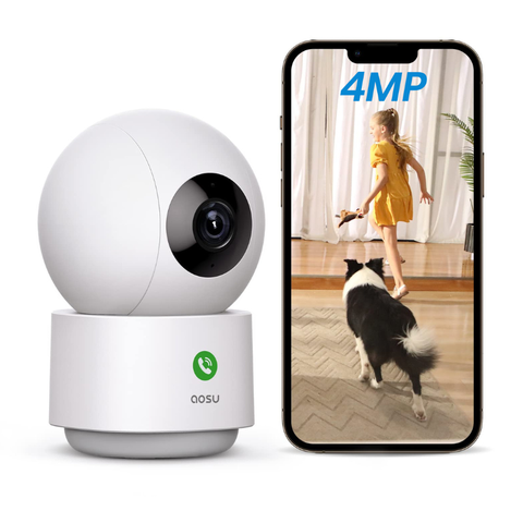 Aosu C2P IndoorCam P1 Pro – 4MP HD, Dual-Band Wi-Fi, AI Detection, SOS Call, Smart Indoor Camera