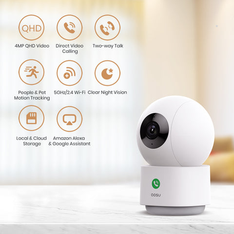 Aosu IndoorCam P1 Pro C2P - 4MP HD AI Dual-Band Wi-Fi Smart Camera
