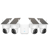Aosu C9C-4H, SolarCam D1 Classic Kit – 4 Solar Security Cameras, Home Station, 3MP, Full Color Night Vision, AI Detection, IP65