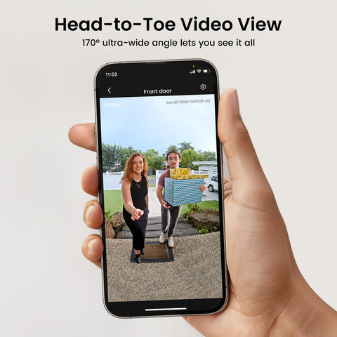 Aosu V8E, Video Doorbell SE – 3MP HD, 170° Wide View, AI Detection, Battery Powered