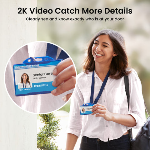 Aosu V8E, Video Doorbell SE – 3MP HD, 170° Wide View, AI Detection, Battery Powered