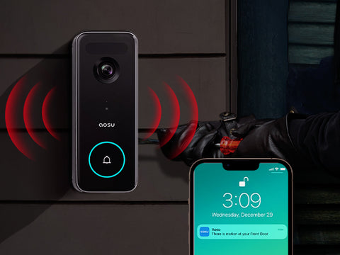 آوسو V8S، جرس باب فيديو ألترا مع محطة منزلية – دقة 5MP HD، كشف بالرادار، واي فاي مزدوج النطاق، أمان بالذكاء الاصطناعي
