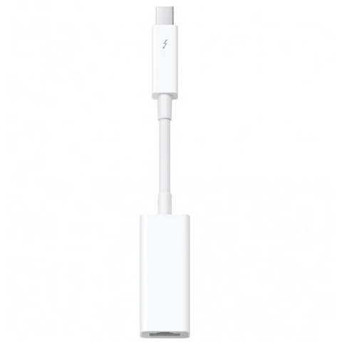 White USB-C to Lightning adapter on a white background