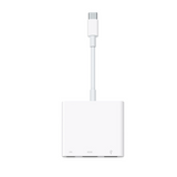 White USB-C adapter with cable on a white background
