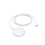White circular charging pad with USB-C cable on a white background