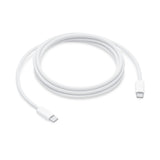 White USB-C cable on a white background