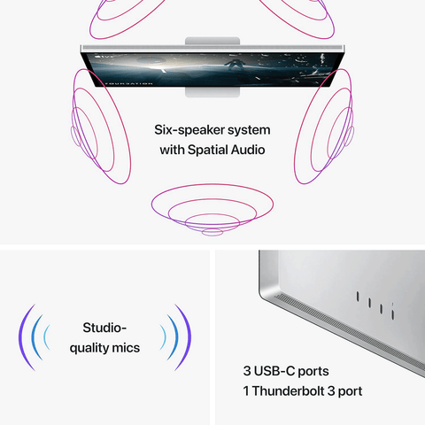 Apple Studio Display – 27″ 5K Retina with Nano‑Texture Glass and Tilt & Height‑Adjustable Stand (2025)