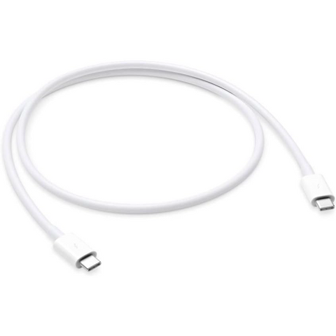 White USB-C cable on a white background