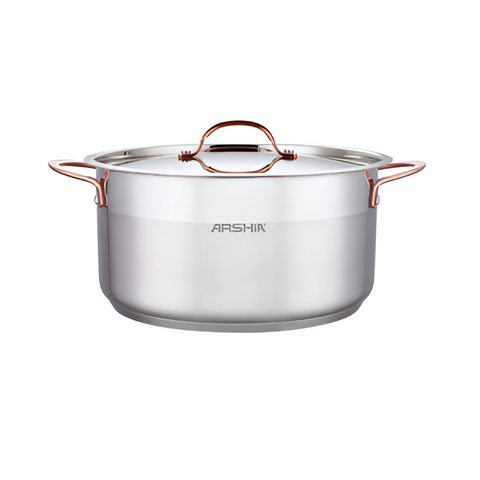 Arshia SS014-2976, 26cm Stainless Steel Casserole With 2 Lid