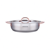 Arshia SS014-3315, 32cm Stainless Steel Shallow Pan With 2 Lids
