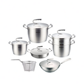 Arshia SS612-3001, 12-Piece Stainless Steel Cookware Set
