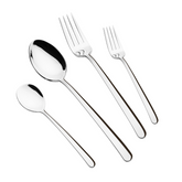 Arshia TM548-3476, 48-Piece Shiny Silver Cutlery Set With Stand