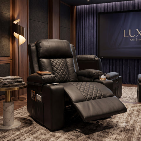 Black Bull Premium Sofa Swivel Rocker Recliner Size (H:107 W: 86 cm) โ PU Black (Free Delivery and Installation)