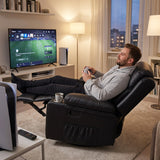 Black Bull Premium Sofa Swivel Rocker Recliner Size (H:107 W: 86 cm) โ PU Black (Free Delivery and Installation)