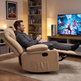 Black Bull Premium Sofa Swivel Rocker Recliner Size (H:110 W: 86 cm) Assembly not included – Fabric Beige (Free Delivery)