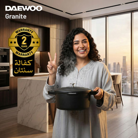Daewoo 24cm Granite Casserole Pot with Lid - DASAG24 (2-Year Warranty)