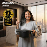 Daewoo 24cm Granite Casserole Pot with Lid - DASAG24 (2-Year Warranty)