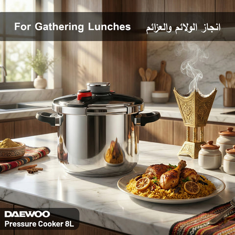 Daewoo 3-In-1 Stainless Steel Pressure Cooker 8L - 3 PSI Settings