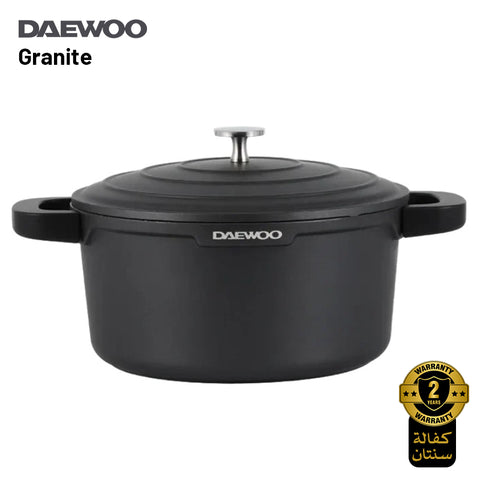 Daewoo 24cm Granite Casserole Pot with Lid - DASAG24 (2-Year Warranty)