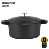 Daewoo 24cm Granite Casserole Pot with Lid - DASAG24 (2-Year Warranty)