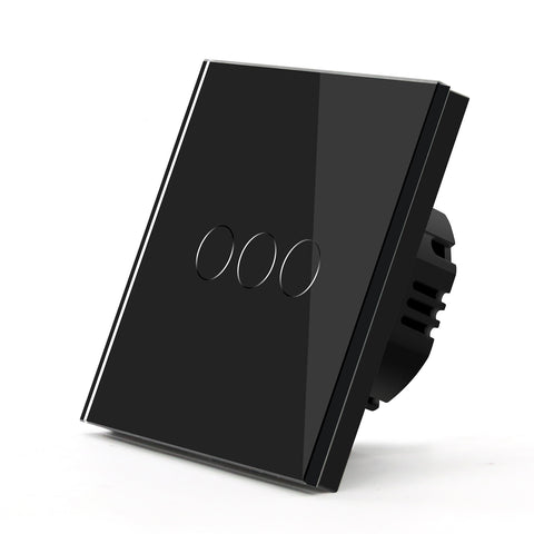 Gopeta, 3-Gang Smart Wi-Fi Touch Switch 600W with Glass Panel