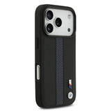 BMW, PU Leather Case with Perforated Stripes & Metal Logos, iPhone 17 Pro