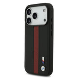 BMW, PU Leather Case with Perforated Stripes & Metal Logos, iPhone 17 Pro