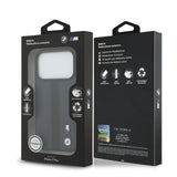 BMW, PU Leather Case with Perforated Stripes & Metal Logos, iPhone 17 Pro