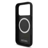 BMW, MagSafe PU Leather Case With Tricolor Slanted Stripes & Metal Logos, iPhone 17 Pro