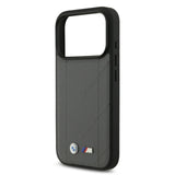 BMW, MagSafe PU Quilted Leather Case with Metal Logos, iPhone 17 Pro