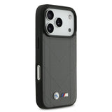 BMW, MagSafe PU Quilted Leather Case with Metal Logos, iPhone 17 Pro