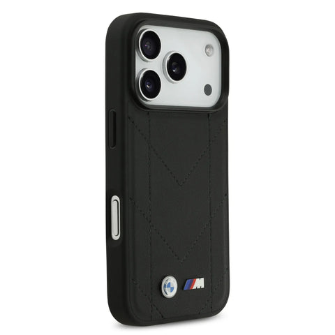 BMW, MagSafe PU Quilted Leather Case with Metal Logos, iPhone 17 Pro