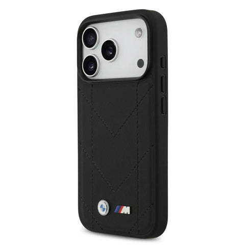 BMW, MagSafe PU Quilted Leather Case with Metal Logos, iPhone 17 Pro