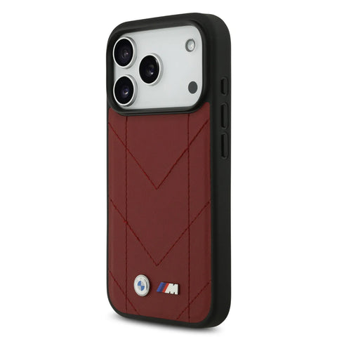 BMW, MagSafe PU Quilted Leather Case with Metal Logos, iPhone 17 Pro