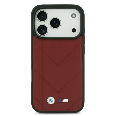 BMW, MagSafe PU Quilted Leather Case with Metal Logos, iPhone 17 Pro