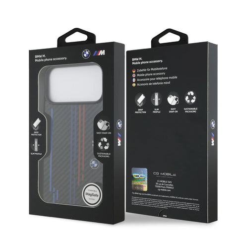 BMW, MagSafe Kevlar Case with Printed Tricolor & Metal Logos, iPhone 17 Pro Max